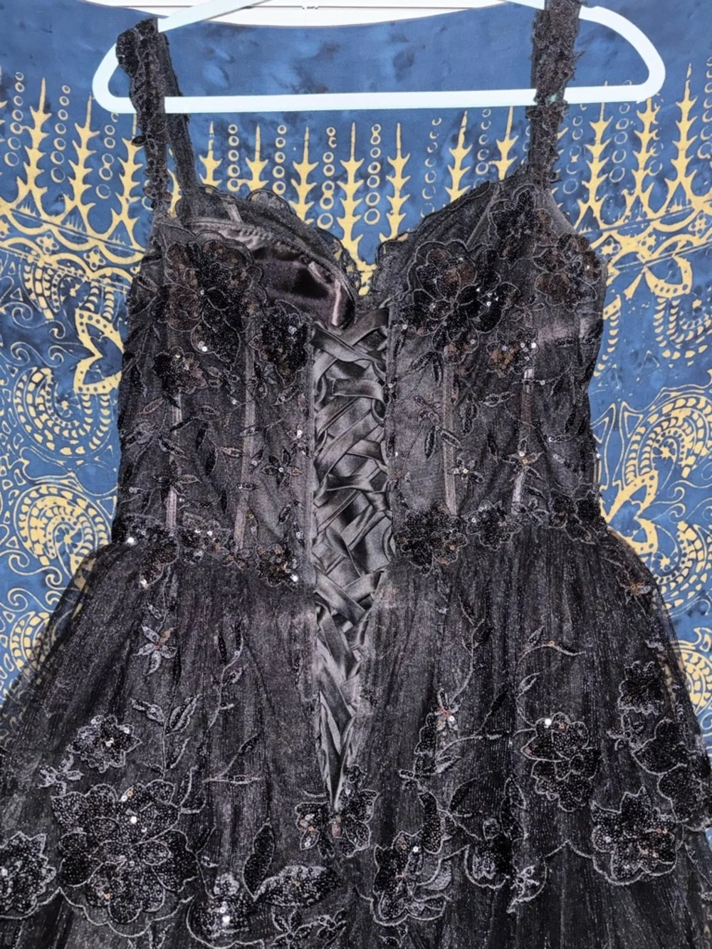 Sherri Hill Black #55500
black ruffled sequined formal or prom dress/gown - Picture 3 of 5